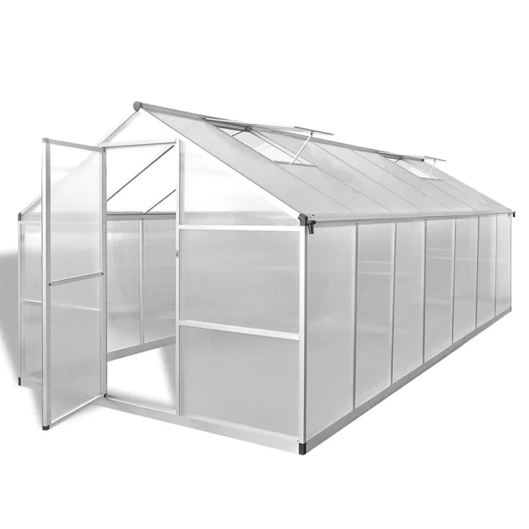 Gewächshaus Treibhaus Aluminium mit Polycarbonat, 3,46 m² Gartenzelt mit Lüftung und Tür, wetterfestes Frühbeet für Pflanzen, Frostschutz, Outdoor Gewächshaus zum Überwintern und Anzucht – Bild 10