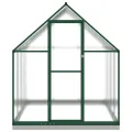 Gewächshaus mit Fundamentrahmen Aluminium grün 224x169x202 cm mit Polycarbonatplatten, Lüftungsfenster, Flügeltür und wetterfestem Schutz für Garten, Pflanzen, Gemüse und Tomatenaufzucht - Thumbnail 2