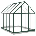 Gewächshaus mit Fundamentrahmen Aluminium grün 224x169x202 cm mit Polycarbonatplatten, Lüftungsfenster, Flügeltür und wetterfestem Schutz für Garten, Pflanzen, Gemüse und Tomatenaufzucht - Thumbnail 4