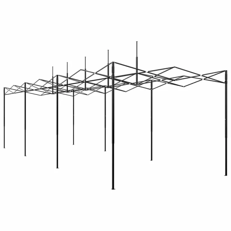 Gewächshaus mit Pop-up-Rahmen Grün 290 x 870 x 315 cm Eisen, Gartenzelt mit Fenster und Tür, Schutz für Pflanzen und Gemüse, Frühbeet für Balkon Terrasse, wetterfest und frostschutz – Bild 4