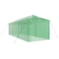 Gewächshaus mit Pop-up-Rahmen Grün 290 x 870 x 315 cm Eisen, Gartenzelt mit Fenster und Tür, Schutz für Pflanzen und Gemüse, Frühbeet für Balkon Terrasse, wetterfest und frostschutz - Thumbnail 3