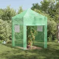 Gewächshaus mit Pop-up-Rahmen Grün 290 x 870 x 315 cm Eisen, Gartenzelt mit Fenster und Tür, Schutz für Pflanzen und Gemüse, Frühbeet für Balkon Terrasse, wetterfest und frostschutz - Thumbnail 10