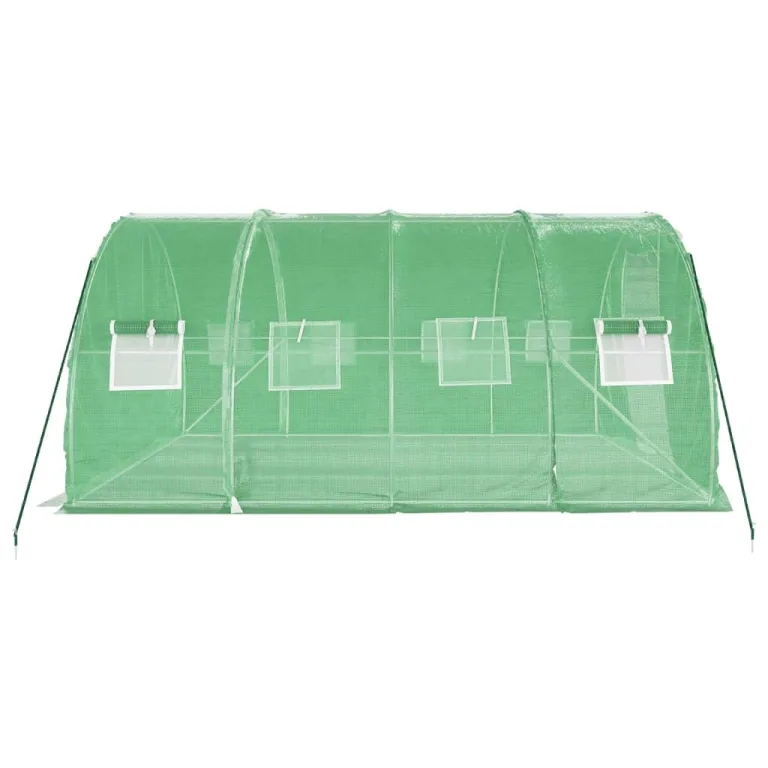 Gewächshaus mit Stahlrahmen und PE-Folie, 12 m² 4x3x2 m, wetterfestes Treibhaus für Garten und Balkon mit aufrollbarer Tür, Fenstern und stabilem Gestell für Pflanzenschutz und Frostschutz – Bild 4