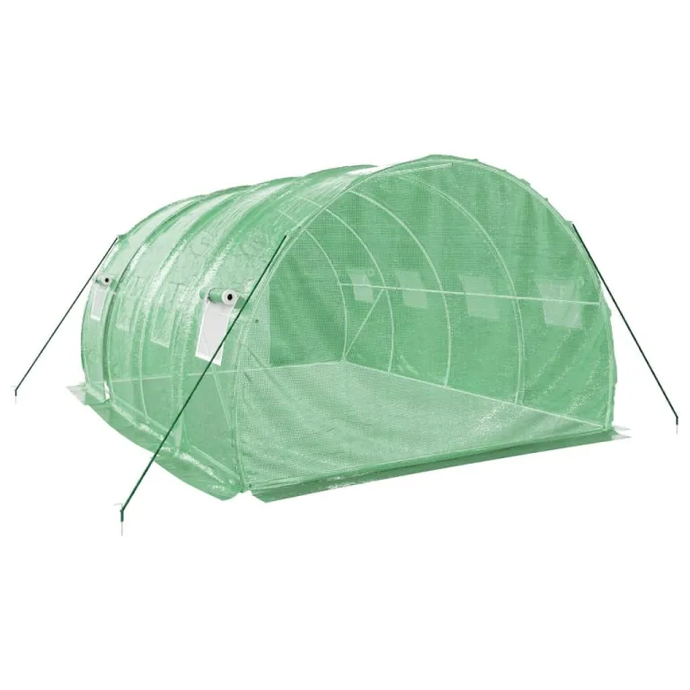 Gewächshaus mit Stahlrahmen und PE-Folie, 12 m² 4x3x2 m, wetterfestes Treibhaus für Garten und Balkon mit aufrollbarer Tür, Fenstern und stabilem Gestell für Pflanzenschutz und Frostschutz – Bild 5