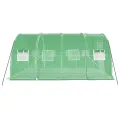 Gewächshaus mit Stahlrahmen und PE-Folie, 12 m² 4x3x2 m, wetterfestes Treibhaus für Garten und Balkon mit aufrollbarer Tür, Fenstern und stabilem Gestell für Pflanzenschutz und Frostschutz - Thumbnail 4