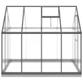 Gewächshaus mit Fundamentrahmen Anthrazit 224x169x202 cm Alu, UV-beständig, mit Lüftungsfenster und Flügeltür, wetterfestes Treibhaus für Garten, Balkon, Terrasse - Thumbnail 3