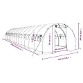 Gewächshaus mit Stahlrahmen 42 m² 14x3x2 m grün, UV-beständige PE-Folie, aufrollbare Fenster und Tür, wetterfest für Garten, Gemüse, Pflanzen, Frostschutz, Outdoor Nutzung - Thumbnail 9