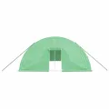 Gewächshaus mit Stahlrahmen Grün 14x6x2,85 m 84 m², PE-Abdeckung UV-beständig, aufrollbare Tür und Fenster, wetterfestes Treibhaus für Garten, Gemüse und Pflanzen Schutz draußen - Thumbnail 3