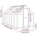 Gewächshaus Anthrazit mit Aluminium Fundamentrahmen 334x169x195 cm, UV-beständiges Polycarbonat Treibhaus für Garten, Gemüse, Pflanzen Schutz mit Tür, Lüftungsfenster - Thumbnail 8