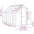 Gewächshaus mit Fundamentrahmen Aluminium Grün 334x169x202 cm wetterfest mit Polycarbonat Scheiben und Lüftungsfenster für Garten, Pflanzen, Gemüse, Frostschutz - Thumbnail 8