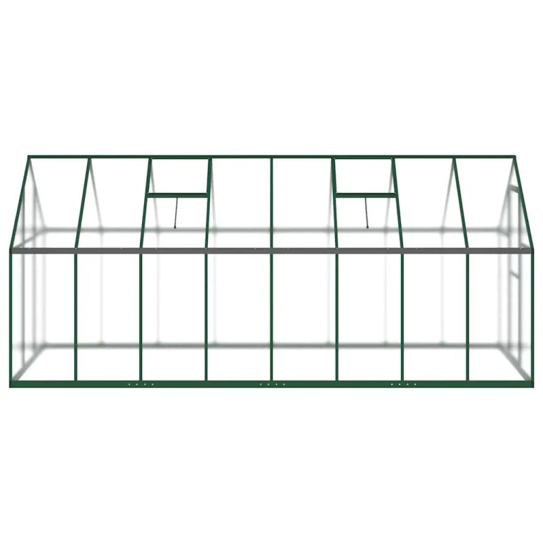 Gewächshaus mit Aluminium Rahmen und Fundamentrahmen 445x169x195 cm, UV-beständiges Polycarbonat Treibhaus für Garten und Terrasse mit Lüftungsfenster, Tür und wetterfestem Pflanzen Schutz – Bild 3