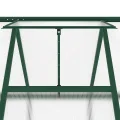 Gewächshaus mit Aluminium Rahmen und Fundamentrahmen 445x169x195 cm, UV-beständiges Polycarbonat Treibhaus für Garten und Terrasse mit Lüftungsfenster, Tür und wetterfestem Pflanzen Schutz - Thumbnail 7