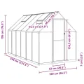 Gewächshaus mit Fundamentrahmen Grün 334x169x195 cm Aluminium Polycarbonat Treibhaus Gartenhaus mit Lüftungsfenster und Flügeltür zur Pflanzenanzucht und Frostschutz im Outdoor Beet - Thumbnail 8