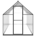 Gewächshaus mit Fundamentrahmen Anthrazit 445x169x195 cm Alu UV-beständig Polycarbonat Treibhaus mit Lüftungsfenster und Flügeltür für Garten Frühbeet Pflanzen Schutz und Überwintern - Thumbnail 2