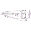 Gewächshaus mit Stahlrahmen Grün 72 m² 24x3x2 m Garten Treibhaus Frühbeet Überwinterung Pflanzen Schutz Folie Tür Fenster Outdoor Gemüsebeet frostfest - Thumbnail 9