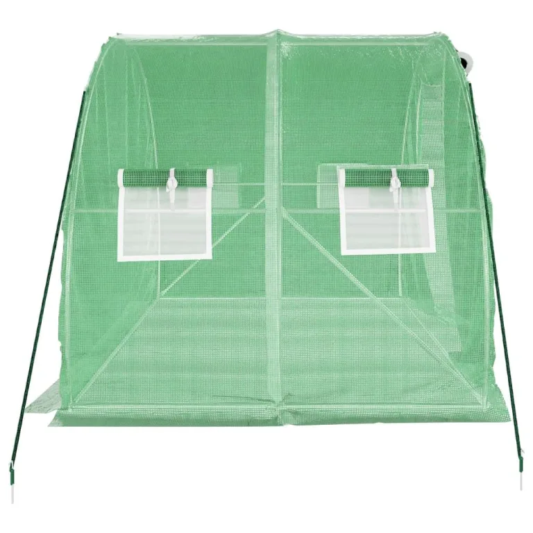 Gewächshaus mit Stahlrahmen Grün 6 m² 3x2x2 m, wetterfestes Treibhaus für Garten und Balkon, mit Tür, Fenster und UV-beständiger PE-Folie zur Pflanzenanzucht und Frostschutz – Bild 4