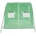 Gewächshaus mit Stahlrahmen Grün 6 m² 3x2x2 m, wetterfestes Treibhaus für Garten und Balkon, mit Tür, Fenster und UV-beständiger PE-Folie zur Pflanzenanzucht und Frostschutz - Thumbnail 4