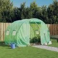 Gewächshaus mit Stahlrahmen Grün 6 m² 3x2x2 m, wetterfestes Treibhaus für Garten und Balkon, mit Tür, Fenster und UV-beständiger PE-Folie zur Pflanzenanzucht und Frostschutz - Thumbnail 1