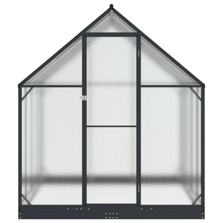 Garten Gewächshaus aus Aluminium und verzinktem Stahl Anthrazit mit Tür 183,5 x 243,5 x 207 cm wetterfest für Pflanzenhaus, Tomatenhaus, Gemüseanbau im Outdoor Garten, Balkon oder Terrasse – Bild 3