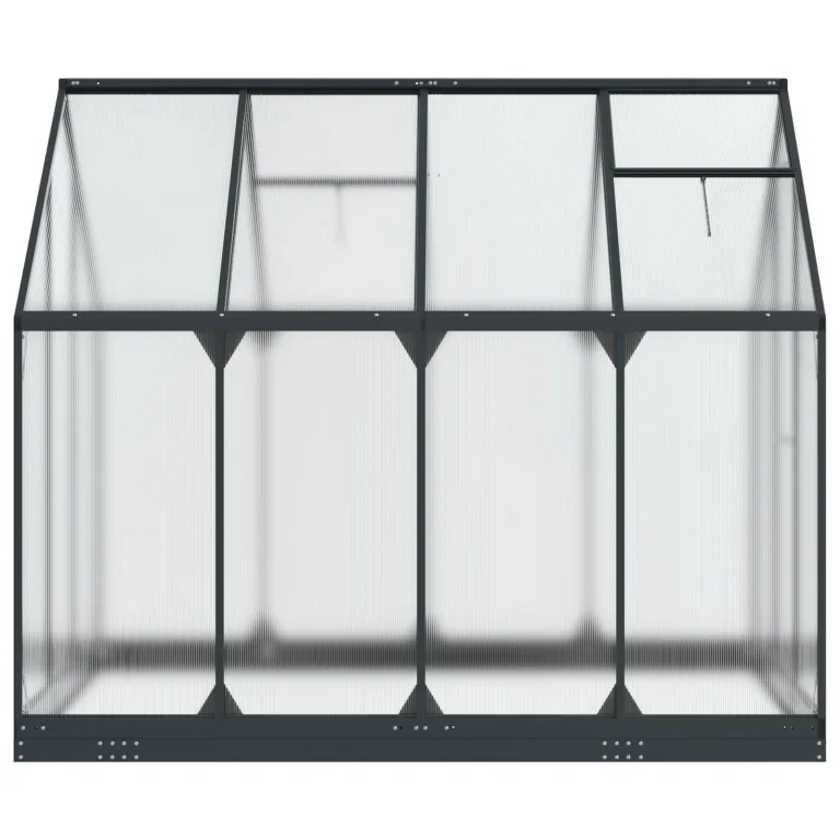 Garten Gewächshaus aus Aluminium und verzinktem Stahl Anthrazit mit Tür 183,5 x 243,5 x 207 cm wetterfest für Pflanzenhaus, Tomatenhaus, Gemüseanbau im Outdoor Garten, Balkon oder Terrasse – Bild 4
