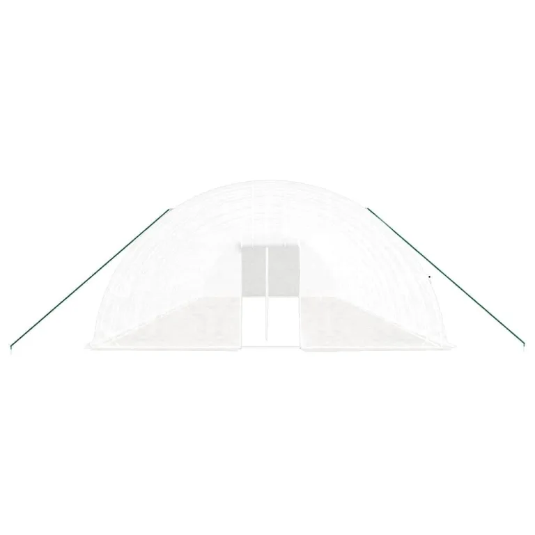 Gewächshaus mit Stahlrahmen Weiß 96 m² 16x6x2,85 m, PE-Folie UV-beständig mit Fenster und Tür, wetterfest für Garten, Terrasse und Gemüse-Anzucht, Schutz vor Frost und Wind – Bild 3