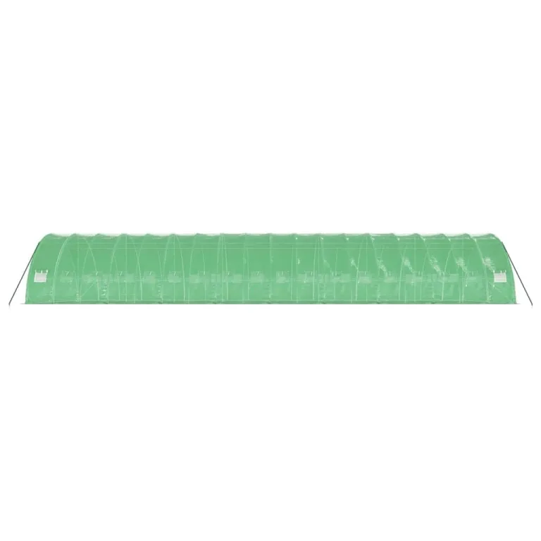 Gewächshaus mit Stahlrahmen und PE-Abdeckung grün 18x6x2,85 m für Garten Gemüse und Pflanzen Schutz mit 4 Fenster Tür und UV-beständigem Material ideal für Outdoor Beet und Frühbeet – Bild 4