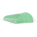 Gewächshaus mit Stahlrahmen und PE-Abdeckung grün 18x6x2,85 m für Garten Gemüse und Pflanzen Schutz mit 4 Fenster Tür und UV-beständigem Material ideal für Outdoor Beet und Frühbeet - Thumbnail 2