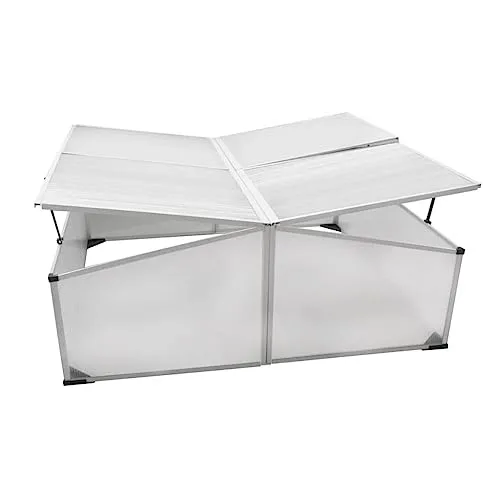Frühbeet aus Polycarbonat mit 4 Deckeln Aluminiumrahmen 108x41x110 cm UV-beständig wetterfest für Gemüseanbau Tomatenpflanzen Balkon Terrasse Outdoor Beet Pflanzenschutz Überwinterung – Bild 7