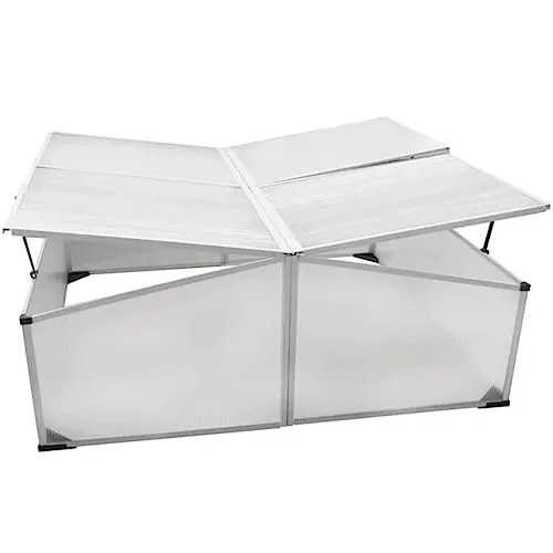 Frühbeet aus Polycarbonat mit 4 Deckeln Aluminiumrahmen 108x41x110 cm UV-beständig wetterfest für Gemüseanbau Tomatenpflanzen Balkon Terrasse Outdoor Beet Pflanzenschutz Überwinterung – Bild 9