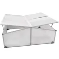 Frühbeet aus Polycarbonat mit 4 Deckeln Aluminiumrahmen 108x41x110 cm UV-beständig wetterfest für Gemüseanbau Tomatenpflanzen Balkon Terrasse Outdoor Beet Pflanzenschutz Überwinterung - Thumbnail 4