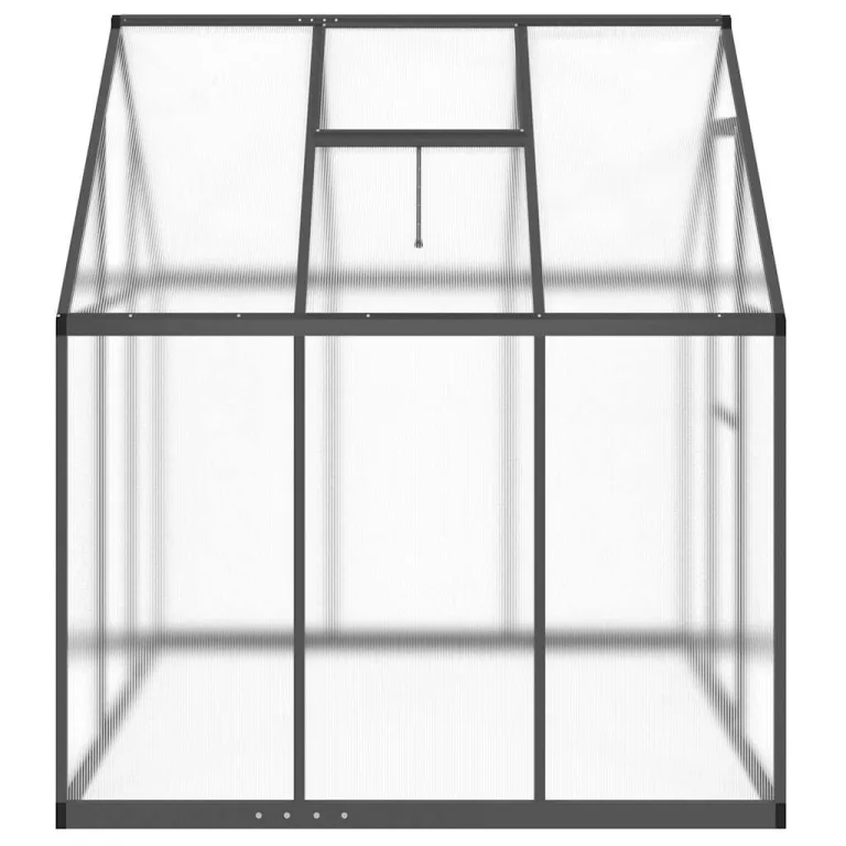 Gewächshaus mit Aluminium Fundamentrahmen Anthrazit 169x169x195 cm UV-beständig, Wetterfest und Stabil, mit Polycarbonat Platten für Pflanzenhaus, Gemüseanbau, Tomatenhaus und Überwinterung – Bild 3
