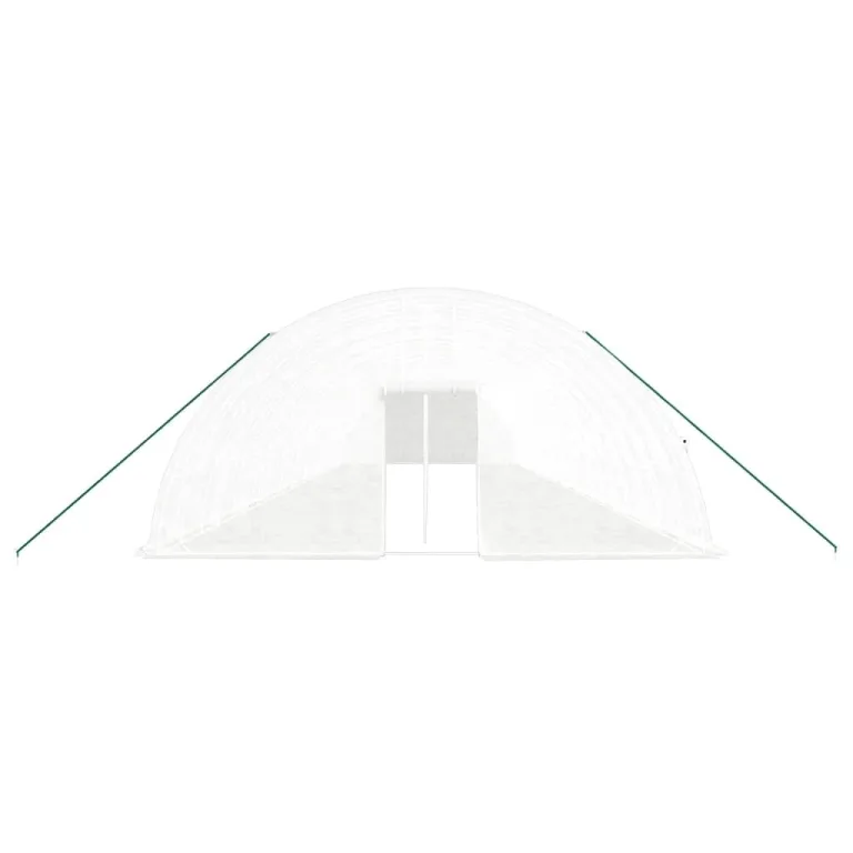 Gewächshaus mit Stahlrahmen Weiß 132 m², 22x6x2,85 m, PE-Folie UV-beständig, mit aufrollbaren Fenstern und Tür, Garten Treibhaus für Pflanzen Schutz und Gemüse Überwinterung – Bild 3
