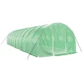 Gewächshaus mit Stahlrahmen Grün 30 m² 10x3x2 m, UV-beständige PE-Folie, aufrollbare Tür, vier Netzfenster, wetterfestes Gartenhaus zum Schutz von Pflanzen - Thumbnail 2