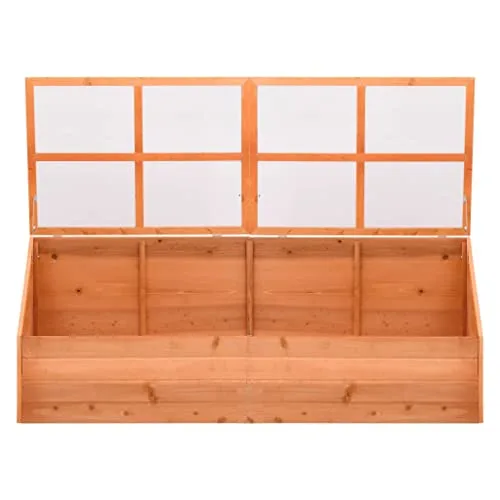 Frühbeet Holz 180x57x62 cm mit Polycarbonat PC-Platten, wetterfestes Pflanzenhaus für Gemüseanbau und Pflanzenschutz im Garten, Balkon oder Terrasse, geeignet als Anzuchthaus und Gewächshaus – Bild 8