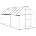 Gewächshaus mit Fundamentrahmen Aluminium 445x169x195 cm Treibhaus mit Polycarbonat Platten wetterfest mit Lüftungsfenster und Tür für Garten Gemüse Pflanzen Schutz Outdoor - Thumbnail 5