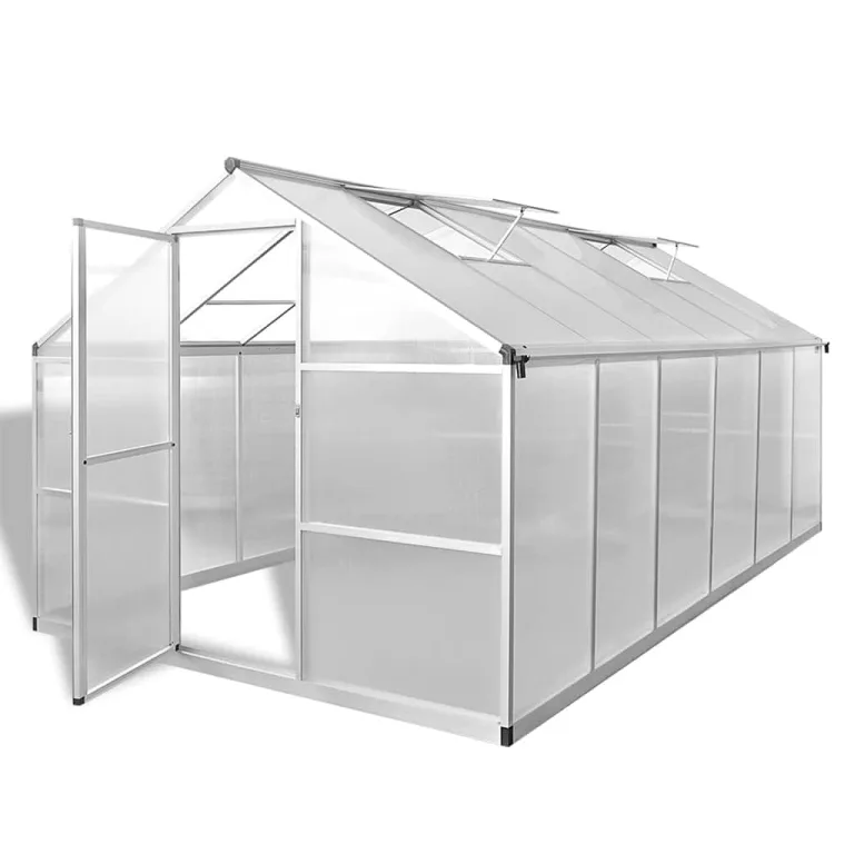 Gewächshaus Aluminium mit Fundament 9,025 m², wetterfestes Treibhaus mit UV-beständigen Polycarbonat-Platten, Pflanzenhaus für Gemüseanbau, Frühbeet, Balkon und Terrasse – Bild 1