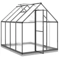 Gewächshaus mit Fundamentrahmen Anthrazit 224x169x202 cm Alu gewächshaus treibhaus tomatenhaus pflanzenhaus glashaus anzuchthaus gemüseanbau wetterfest balkon terrasse outdoor winterfest - Thumbnail 5
