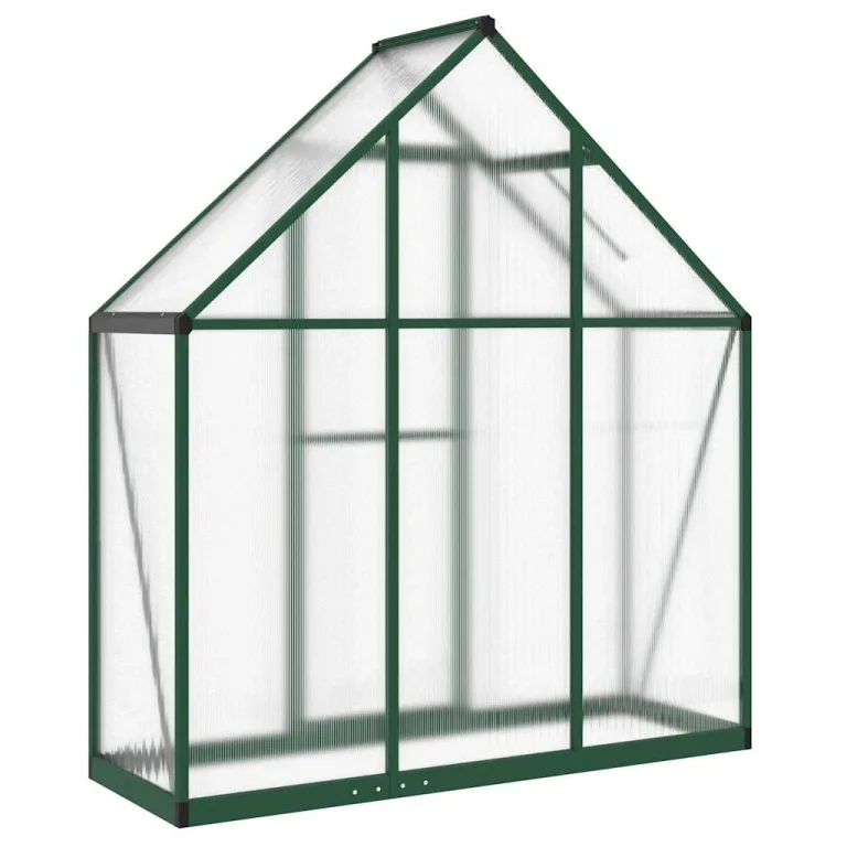 Gewächshaus mit Fundamentrahmen aus Aluminium 169x58x195 cm grün, UV-beständiges Pflanzenhaus mit Polycarbonat Platten, Wetterfestes Treibhaus für Garten, Balkon, Terrasse – Bild 4