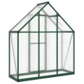 Gewächshaus mit Fundamentrahmen aus Aluminium 169x58x195 cm grün, UV-beständiges Pflanzenhaus mit Polycarbonat Platten, Wetterfestes Treibhaus für Garten, Balkon, Terrasse - Thumbnail 4