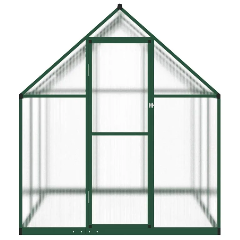 Gewächshaus mit Fundamentrahmen grün 169x169x195 cm Aluminium robust mit UV-beständigen Polycarbonatplatten für wetterfesten Garten, Balkon, Terrasse und Gemüseanbau im Outdoor-Bereich – Bild 2