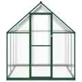 Gewächshaus mit Fundamentrahmen grün 169x169x195 cm Aluminium robust mit UV-beständigen Polycarbonatplatten für wetterfesten Garten, Balkon, Terrasse und Gemüseanbau im Outdoor-Bereich - Thumbnail 2