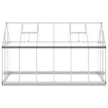 Gewächshaus mit Fundamentrahmen Silber 334x169x202cm Aluminium Polycarbonat Treibhaus mit Lüftungsfenster und Flügeltür für Garten Outdoor Pflanzen Schutz und Gemüseanbau - Thumbnail 3