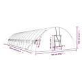 Gewächshaus mit Stahlrahmen Grün 96 m² 16x6x2,85 m, wetterfestes Treibhaus mit PE-Folie, aufrollbare Türen und Fenster für Schutz von Pflanzen, Gemüse, Tomaten und Garten - Thumbnail 9