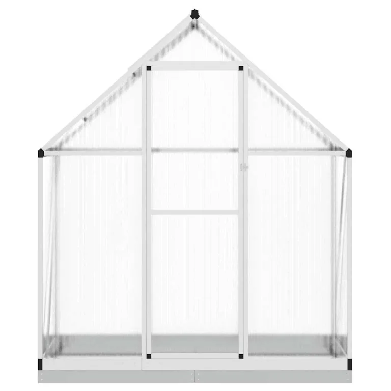 Gewächshaus mit Fundamentrahmen silbern, Aluminium 169x58x202 cm, Polycarbonat Treibhaus für Pflanzenhaus, Gemüseanbau, Tomatenhaus, Wetterfest, Balkon und Terrasse – Bild 2