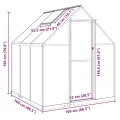 Gewächshaus mit Fundamentrahmen aus Aluminium, 169x169x195 cm, wetterfestes Treibhaus mit UV-beständigen Polycarbonatplatten, Pflanzenschutz für Garten, Balkon, Terrasse, Gemüseanbau - Thumbnail 9