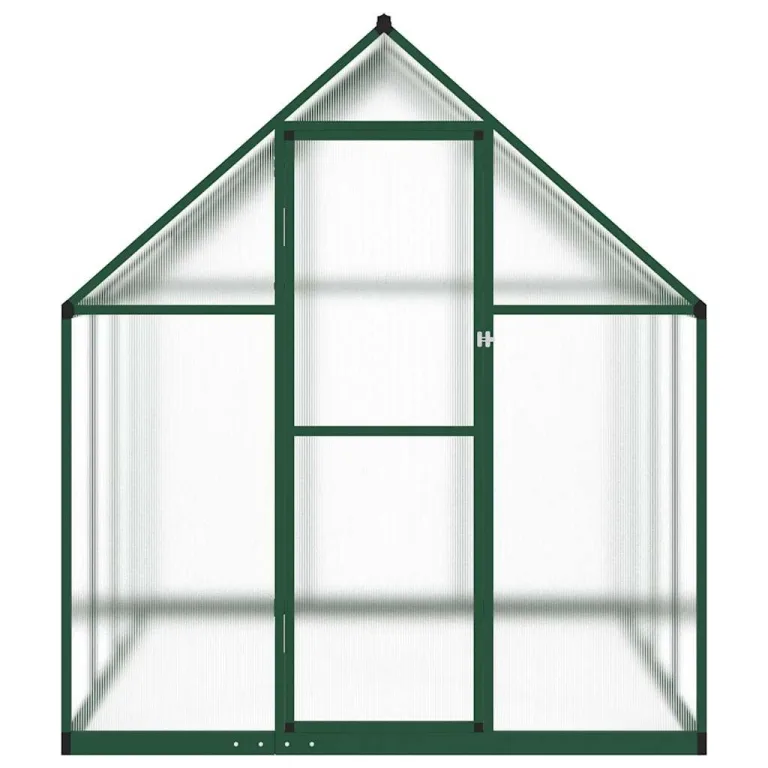 Gewächshaus mit Fundamentrahmen Aluminium grün 224x169x195 cm wetterfestes Treibhaus für Garten Balkon Terrasse, UV-beständiges Polycarbonat Pflanzenhaus mit Lüftung und regensicherem – Bild 2