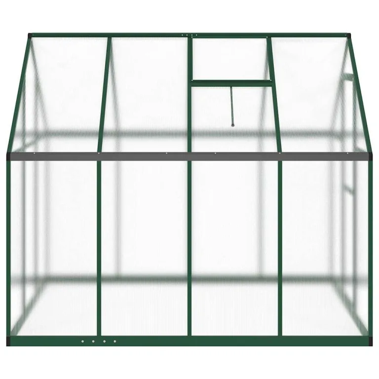 Gewächshaus mit Fundamentrahmen Aluminium grün 224x169x195 cm wetterfestes Treibhaus für Garten Balkon Terrasse, UV-beständiges Polycarbonat Pflanzenhaus mit Lüftung und regensicherem – Bild 3