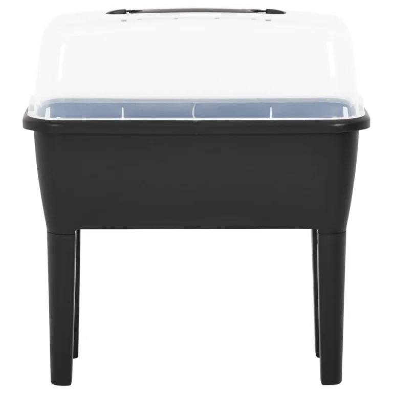 PP Hochbeet 52 Liter, 77x38,7x82 cm, Frühbeet aus Polypropylen mit transparentem Deckel und Griff, UV- und frostbeständig, ideal für Blumen und Pflanzen auf Balkon und Terrasse – Bild 1