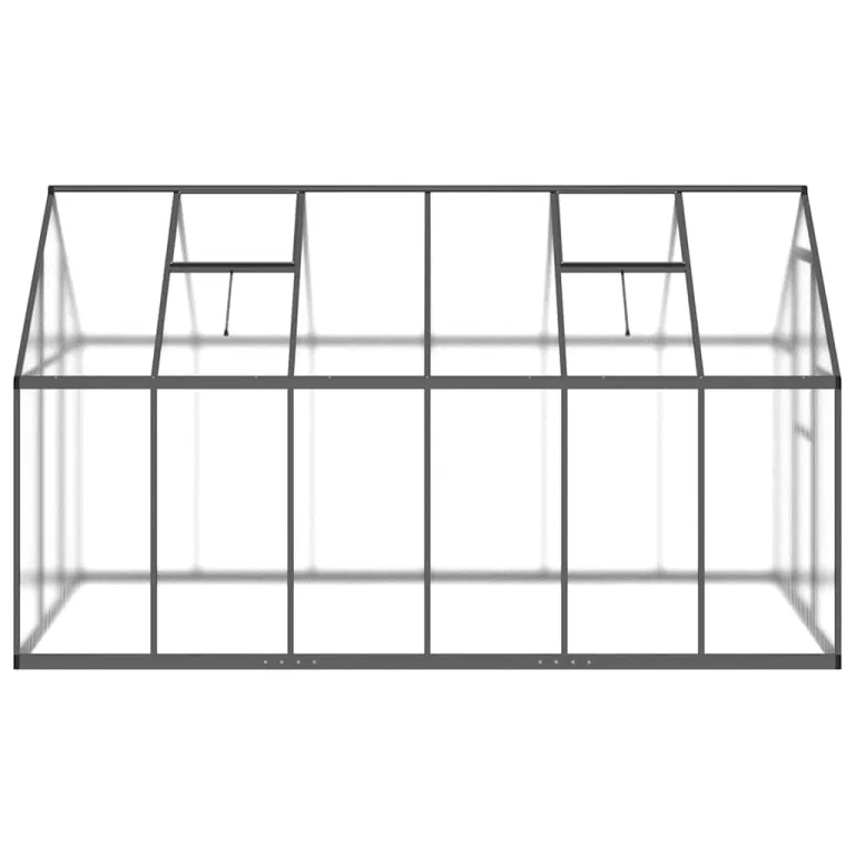Alu-Gewächshaus mit Fundamentrahmen Anthrazit 334 x 169 x 195 cm – Bild 4