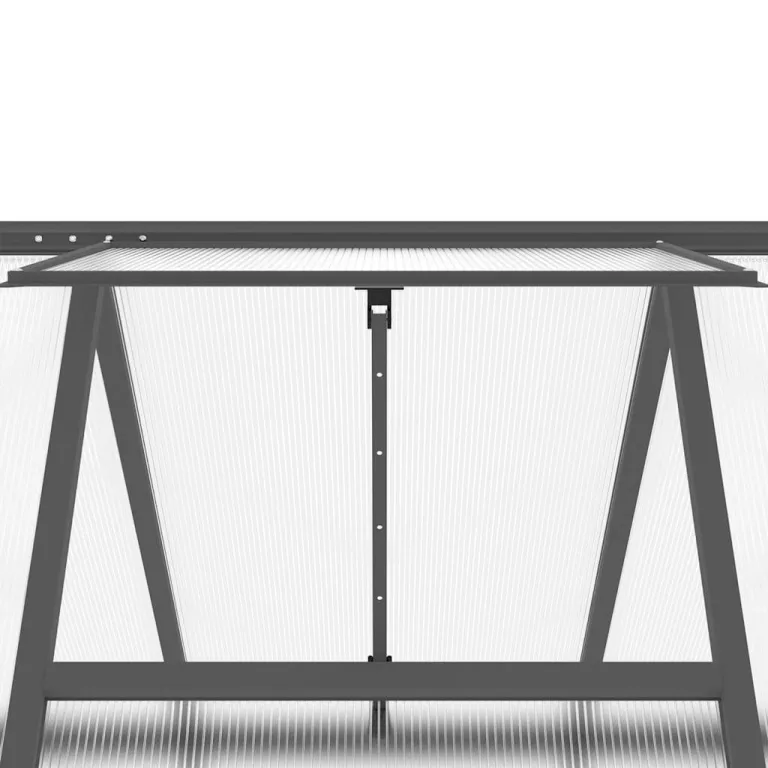 Alu-Gewächshaus mit Fundamentrahmen Anthrazit 334 x 169 x 195 cm – Bild 9